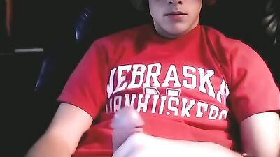 GBT University of Nebraska Student with Curly Hair and Ginger Tendencies Enjoys a Private Wank Session, Cumming in the End with a Giant Cock - AI Assisted Video