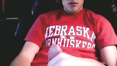 GBT University of Nebraska Student with Curly Hair and Ginger Tendencies Enjoys a Private Wank Session, Cumming in the End with a Giant Cock - AI Assisted Video