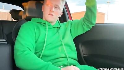 Blonde Twinks Enjoy Car Cock Service and Cum in the Parking Lot