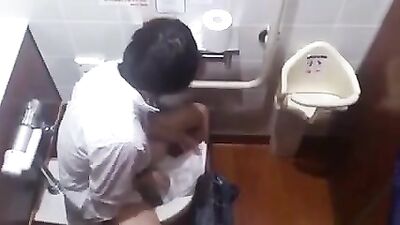 Japanese public toilet spy cam - amateur cum shots in Tokyo