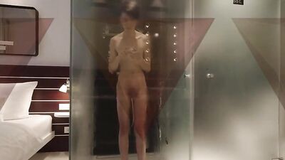 Hotel Room Shower Spy Cam: Slim Lad and Hidd*en Straight Boy Fetish