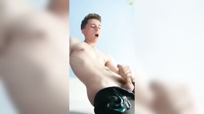 Teenage Boys Straight-Up JOI Session Ends in a Pumping Cumshot