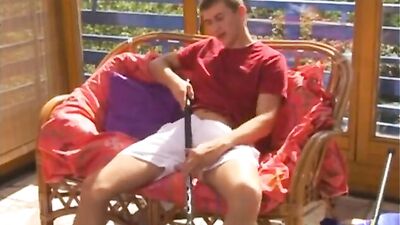 Sun-Kissed Twink Jerks Off in Sunroom: Cumshot Frenzy with Big Dicks!