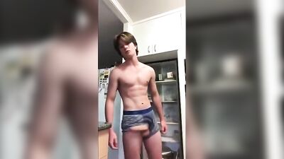 Blonde Hunky Adonis Shows Off His Ripped Body And Impressive Cock In A Private Strip Show