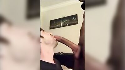 Straight black twink facefucks trade mouth