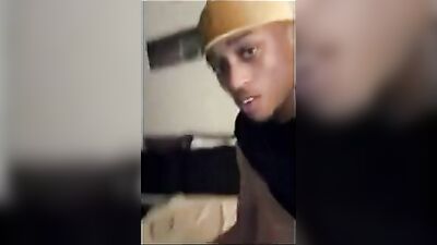 Straight black twink facefucks trade mouth