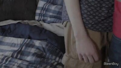 Eager Twink Couples Naughty Room Sex Show, with Action-Packed Handjobs and Exhilarating Bareback Action