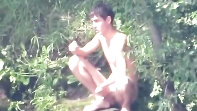 River Bank Jerk Off: An Amateur Spy Catches A Solo Voyeur in the Woods