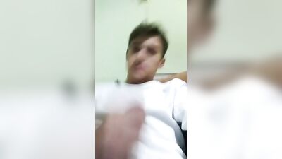 Young Exhibitionist Pleasures Himself in Front of the Camera