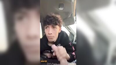 Bareback Public Blowjob between Twink Amateurs with Huge Cocks