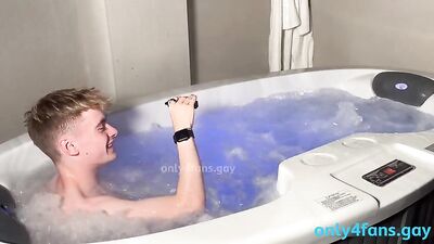 Young Scandinavian Twinks Playfully Rim and Suck Each Other Off in a Spa, Ending with Raw Wanking and Cumming Action