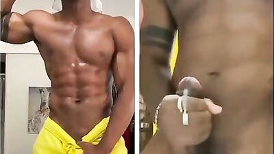 Young Muscular Cam Guy Blows His Wad in Front of a Webcam!