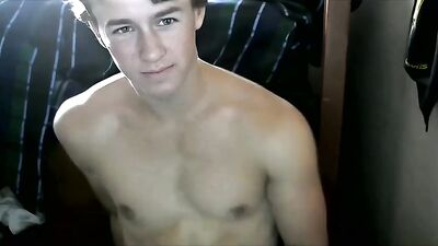 Young, College-aged Twink shows off his smooth body on a webcam show with the help of AI enhancements