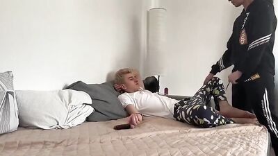 Smutty Euro Twink Couple Playfully Engage in Intimate Bareback Action