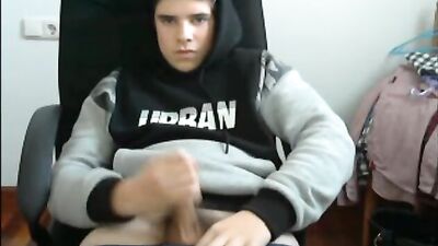 Urban Black Twink - Solo Webcam Show in Hoodie