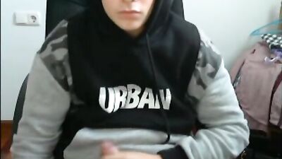 Urban Black Twink - Solo Webcam Show in Hoodie