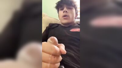 Young Man Ejaculates in a Flash! Hands-Free, Live from His Bedroom