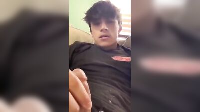 Young Man Ejaculates in a Flash! Hands-Free, Live from His Bedroom