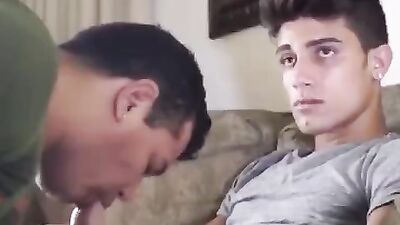 Young Man Gives Head and Cums on Camera