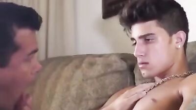 Young Man Gives Head and Cums on Camera