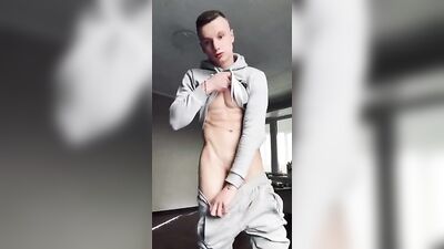 Solo Straight Boy Shooting His First Load