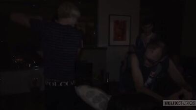 Thick Men Fistfucking Their Buddies in a Hotel Room during a Wild Group Sex Party