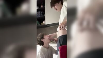 Two Blonde Twinks Go Down on Each Other and Their Older Daddy in a Bedroom Blowjob Adventure