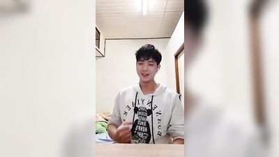Young Chinese Webcam Boy Pleasures Himself in Public!