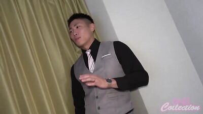 Muscular Asian Businessman Inches Closer To Satisfaction With Each Cumshot