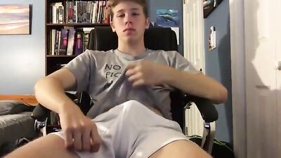 No one fights alone (big cum shot)! Action-packed solo boy twink jerking off with a massive cock!