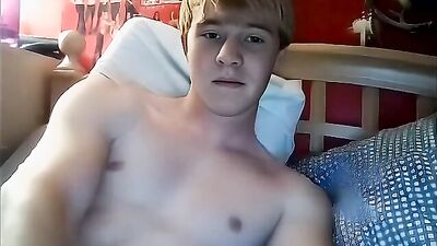 Budding webcam star shows off his beautiful cock in solo session with hot cum shots - AI Enhanced Amateur Blond Boys