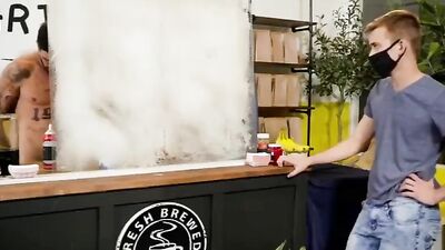 Daddy Coffee Bar: Bareback Action with Hot Handjobs, Ass Play, and Cum Shots