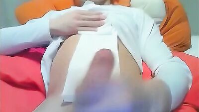 Shaving the Shaft with a Balding Bed Buddy - AI Assisted Amateur Blond Boys Handjob Cumshot Solo Webcam