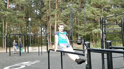 Teenagers Working Out Outside