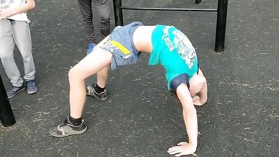 Teenagers Working Out Outside