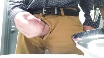 Little Cock Daddy Wank At Work With Big Cum Spurt 2