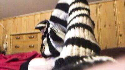 Cute femboy moans while fucking herself with vibrating buttplug