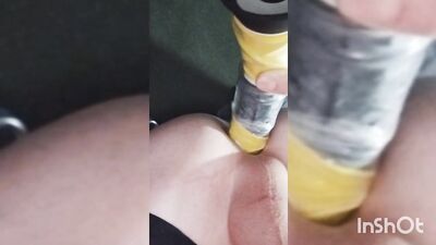 Destroying my ass with 2 dildo's at the same time