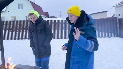 Stepson fucks best friend while stepdad makes barbecue - 454