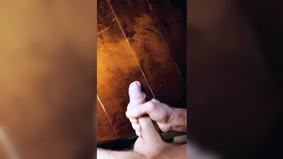 Straight Hung Jock Milks His Big Uncut Cock On The Table