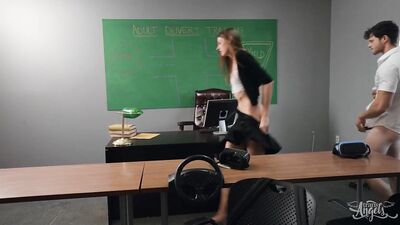 Cute Slim Shemale Fucked At Teaching Room