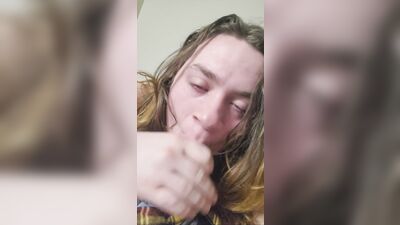 *POV/PORNHUB EXCLUSIVE* dum dum stoner tgirl sucks your puppy cock until you cum down her throat!