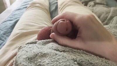 The guy caresses his dick for the last time this year