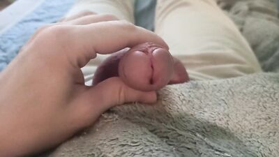 The guy caresses his dick for the last time this year