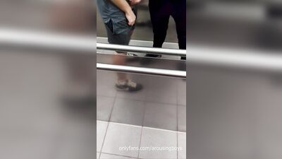 Twinks having fun in public elevator (HUGE CUMSHOTS)