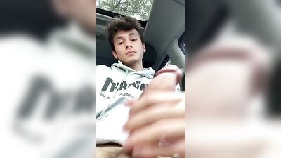 Self-Cumming Twink Gets Off in Public on Webcam