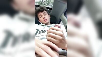 Self-Cumming Twink Gets Off in Public on Webcam