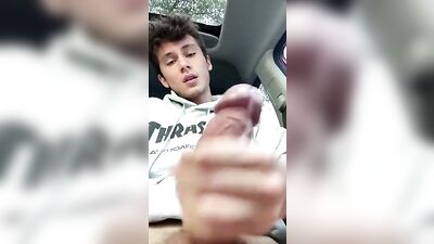 Self-Cumming Twink Gets Off in Public on Webcam