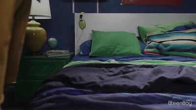 Two Hunky Straight Friends Have Steamy Room Sex in Front of a Webcam