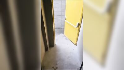 Emergency exit passion: two muscular guys have raw sex outside!